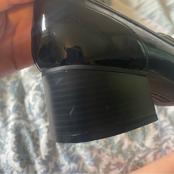 Anne Klein Jinni Patent Leather Black Block Heeled Loafer Size 8 - Picture 4 of 10